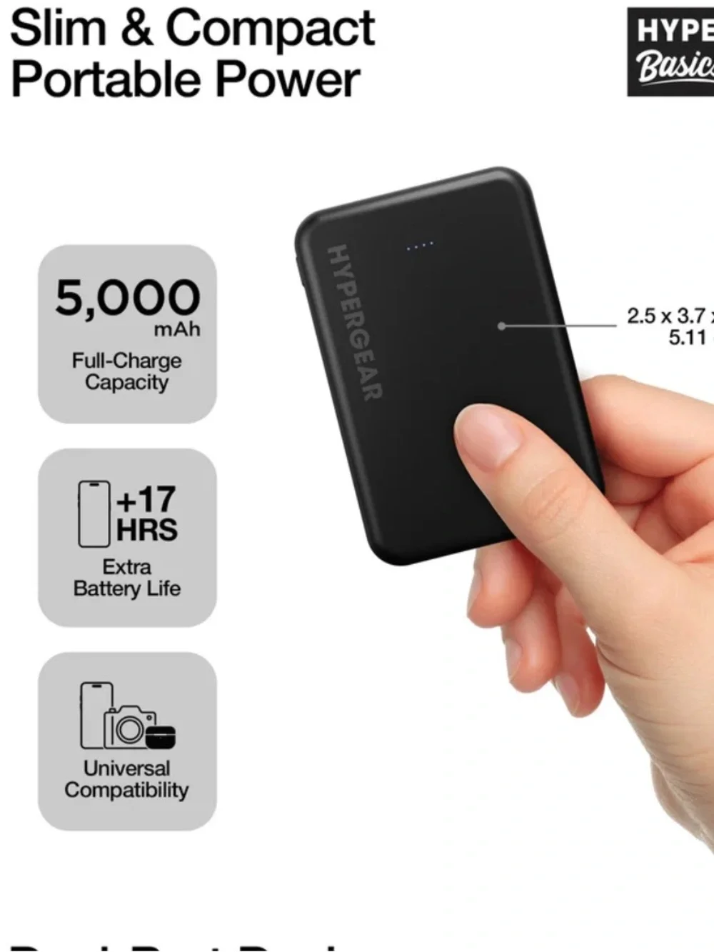HyperGear 5000mAh PD20W Dual-Port PowerPack